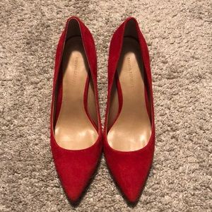 Red Suede Banana Republic Heels